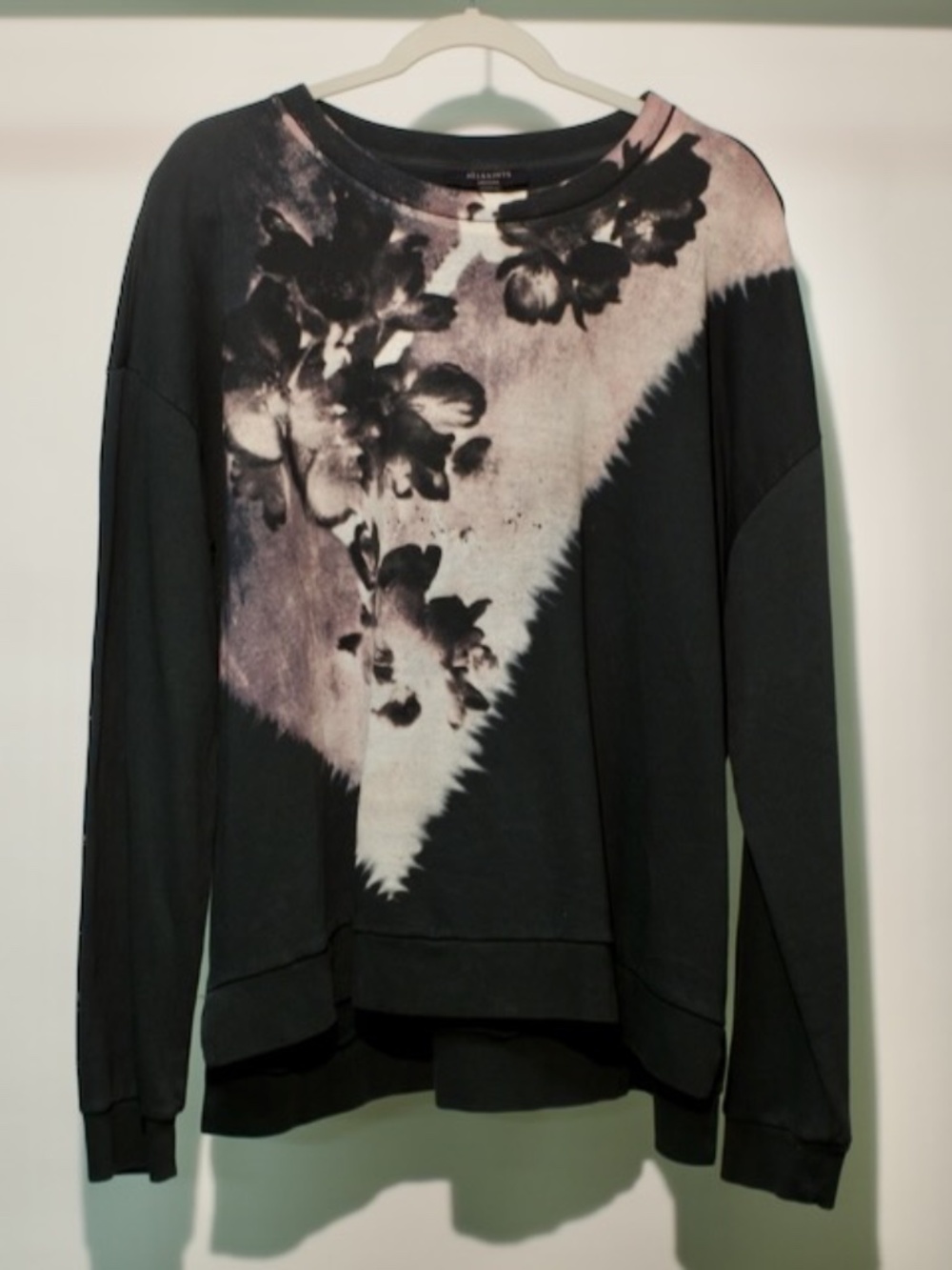 ALLSAINTS crewneck sweatshirt floral - US size M - black